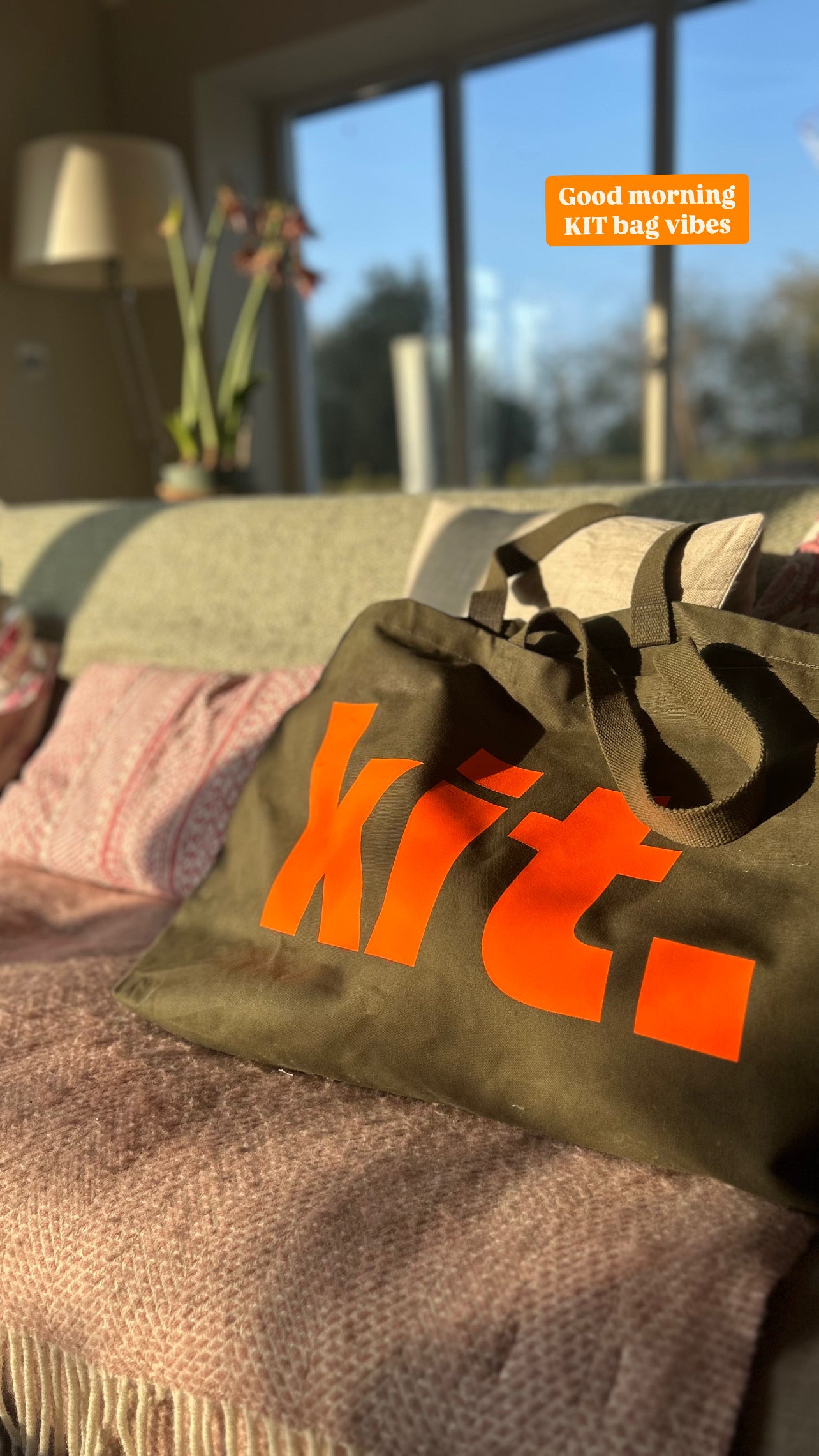 Large Khaki Green/Fluoro Orange Ketteley KIT bag