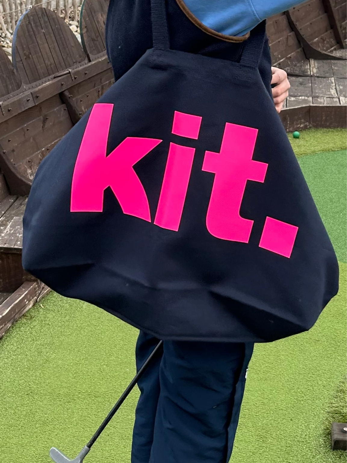 Large Navy Blue/Pink KIT bag