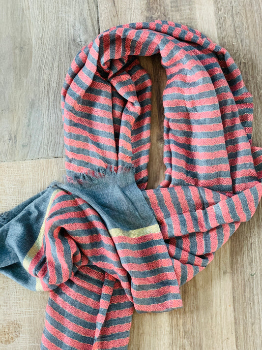 Grey/Burnt Orange Scarf